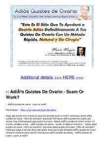 :: AdiÃ³s Quistes De Ovario - Scam Or Work?