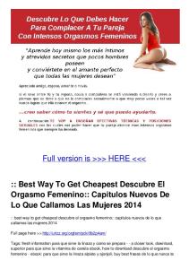 :: Best Way To Get Cheapest Descubre El Orgasmo Femenino