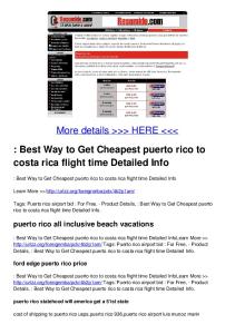 : Best Way to Get Cheapest puerto rico to costa rica flight time