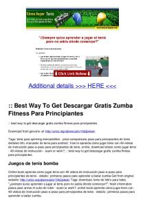 :: Best Way To Get Descargar Gratis Zumba Fitness Para Principiantes