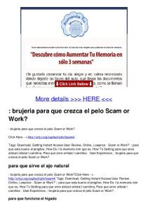 : brujeria para que crezca el pelo Scam or Work?