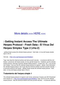 : Getting Instant Access The Ultimate Herpes Protocol - Fresh Data