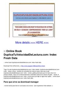 :: Online Book DuplicaTuVelocidadDeLectura.com: Index Fresh Data