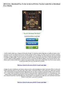 (09;33;36) - Download Free Te dar la tierra [I'll Give You the Land] Site