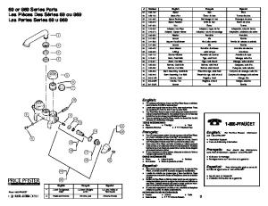 1 800 PFAUCET 69 or 869 Series Parts Les Pièces Des Séries 69 ...