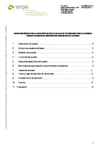 1 bases específicas para la selección de dos (2) plazas de ... - serpa, sa