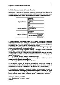 1 Capítulo 3. Conservación de los alimentos 1. Principales causas de ...