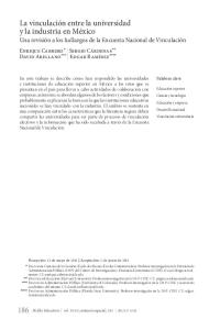 186 La vinculación entre la universidad y la industria en México - IiSUE