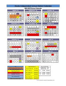 2017-18 Yearly School Calendar - CalendarLabs.com - Hooks ISD