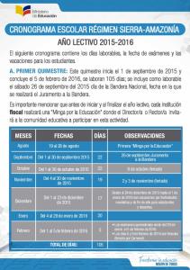 3cronograma escolar del año lectivo sierra 2015 - 2016 - Ministerio de ...