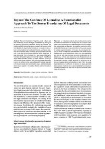 A Functionalist Approach To The Sworn Translation Of Legal Documents