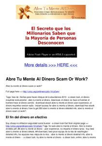 Abre Tu Mente Al Dinero Scam Or Work?