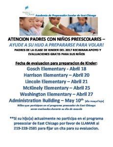 Abril 18 Harrison Elementary – Abril 20 Lincoln Elementary – Abril 21 ...