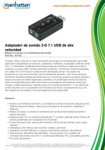 Adaptador de sonido 3-D 7.1 USB de alta ... - Manhattan Products