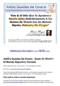 AdiÃ³s Quistes De Ovario - Scam Or Work?:: El Mundo ...