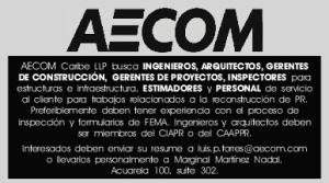 AECOM Caribe LLP busca INGENIEROS, ARQUITECTOS