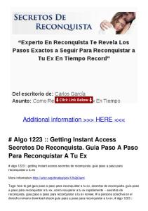 Algo 1223 :: Getting Instant Access Secretos De Reconquista ...