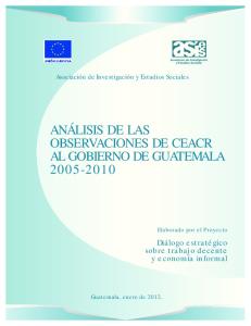 análisis de las observaciones de ceacr al gobierno de guatemala ...