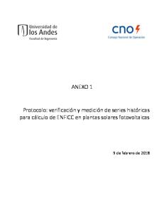 ANEXO 1 Protocolo: verificación y medición de series