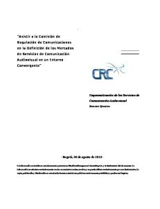 Asistir a la Comisión de Regulación de Comunicaciones en la ... - CRC