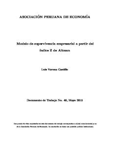 ASOCIACI´ON PERUANA DE ECONOMÍA Modelo de supervivencia