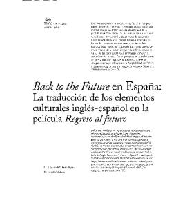 Back to the Future en España: La traducción de los elementos ...