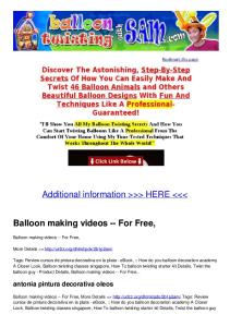 Balloon making videos -- For Free - SLIDEBLAST.COM