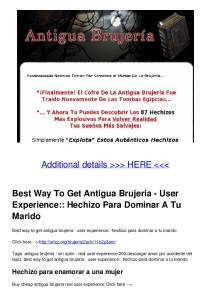 Best Way To Get Antigua Brujeria - User Experience:: Hechizo Para