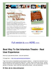 Best Way To Get Artemisia Theatre - Real User