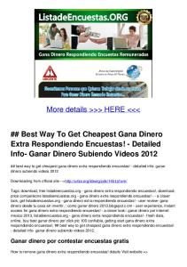 Best Way To Get Cheapest Gana Dinero Extra