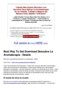 Best Way To Get Download Descubre La Aromaterapia