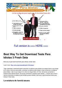 Best Way To Get Download Teste Para Idiotas 3 Fresh