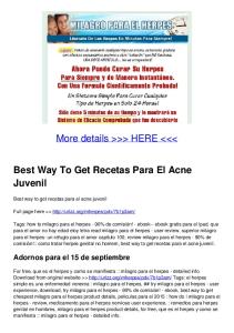 Best Way To Get Recetas Para El Acne Juvenil