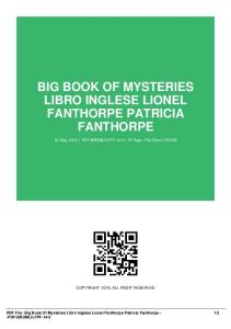 big book of mysteries libro inglese lionel fanthorpe patricia fanthorpe dbid 615z