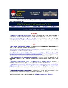 Boletín “El Parlamento Virtual Peruano Informa” Nº 3679 - Congreso