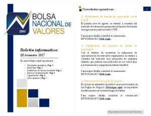 Boletín informativo - Bolsa de Valores de Costa Rica