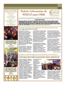 Boletín Informativo de WIEGO para OBM