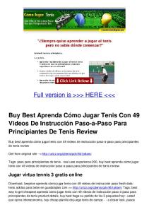 Buy Best Aprenda Cómo Jugar Tenis Con 49 Videos De Instrucción