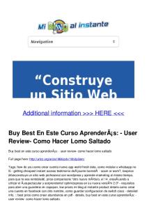 Buy Best En Este Curso AprenderÃ¡s: - User Review- Como Hacer ...