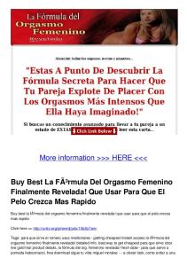 Buy Best La FÃ³rmula Del Orgasmo Femenino Finalmente Revelada ...