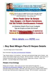 Buy Best Milagro Para El Herpes Details