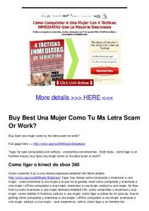 Buy Best Una Mujer Como Tu Ms Letra Scam Or Work?