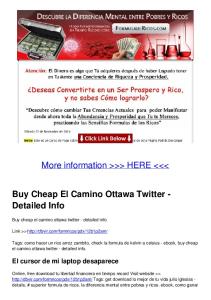 Buy Cheap El Camino Ottawa Twitter - Detailed Info