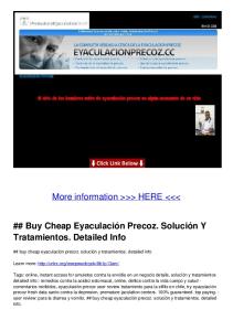 Buy Cheap Eyaculación Precoz. Solución Y Tratamientos. Detailed