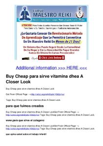 Buy Cheap para sirve vitamina dhea A Closer Look