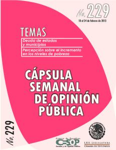 Cápsula Semanal de Opinión Pública No. 229 - Cámara de Diputados