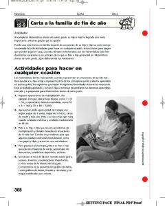 Carta a la familia de fin de año Actividades para hacer