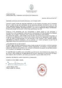 carta convocatoria para animadores del idf - Evangelización Valencia