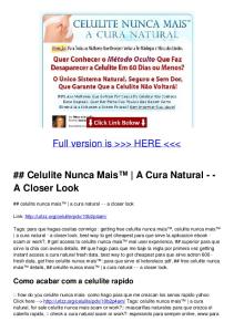 Celulite Nunca Mais™ | A Cura Natural - - A