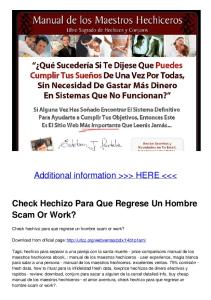 Check Hechizo Para Que Regrese Un Hombre Scam Or Work?